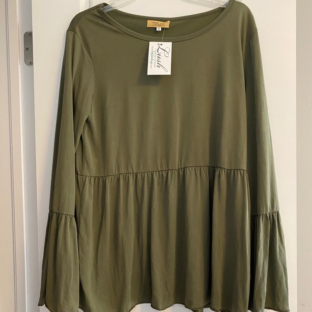 Long sleeve olive green piko
